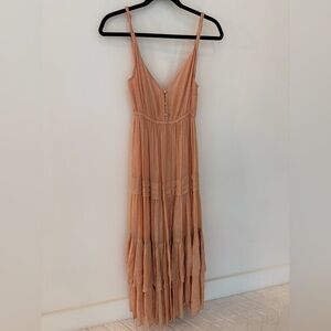 Gauzy peach maxi sundress
